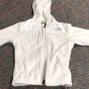 White fuzzy north face